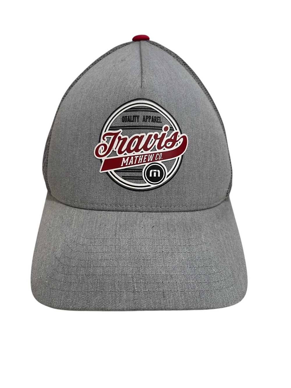 Travis Mathew Flexfit Patch Trucker Golf Hat SZ L XL Grey